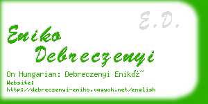 eniko debreczenyi business card